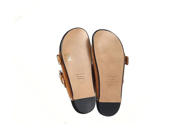 Sandalias planas con hebilla Lennya en ante marrón de Isabel Marant - vista 13