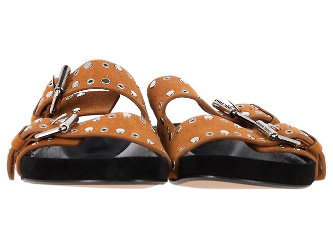 Sandalias planas con hebilla Lennya en ante marrón de Isabel Marant - vista 2