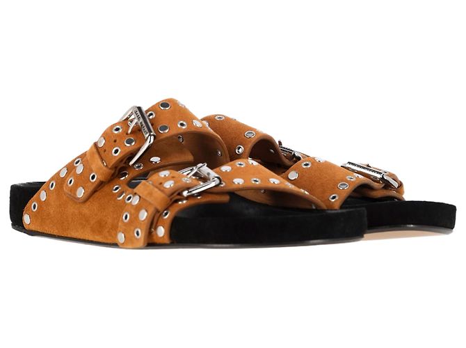 Sandalias planas con hebilla Lennya en ante marrón de Isabel Marant - vista 4