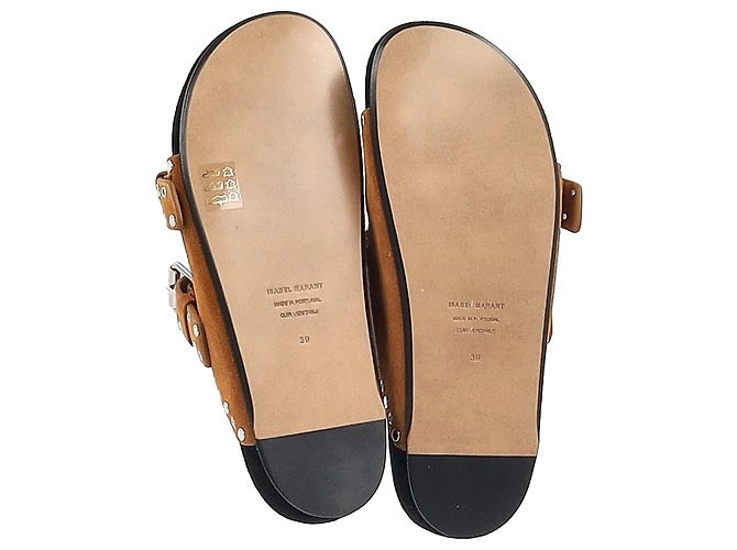 Sandalias planas con hebilla Lennya en ante marrón de Isabel Marant - vista 6