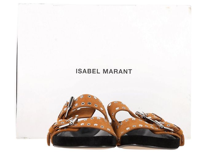 Sandalias planas con hebilla Lennya en ante marrón de Isabel Marant - vista 7