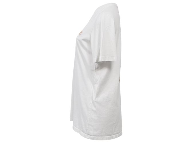 Camiseta de algodón blanco con estampado del logo Golden Goose Crudo - vista 2