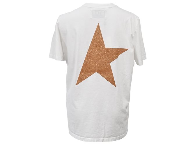 Camiseta de algodón blanco con estampado del logo Golden Goose Crudo - vista 3
