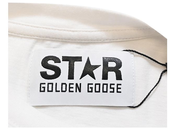 Camiseta de algodón blanco con estampado del logo Golden Goose Crudo - vista 5
