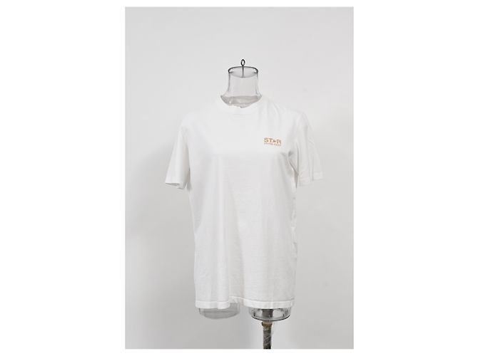 Camiseta de algodón blanco con estampado del logo Golden Goose Crudo - vista 6