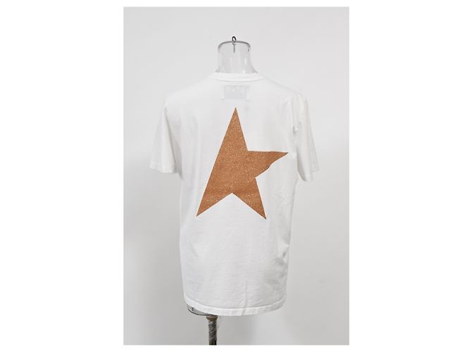 Camiseta de algodón blanco con estampado del logo Golden Goose Crudo - vista 8