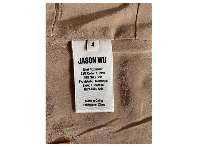 Top corto de algodón amarillo tie-dye con memoria arrugada de la colección Jason Wu Camello - vista 12