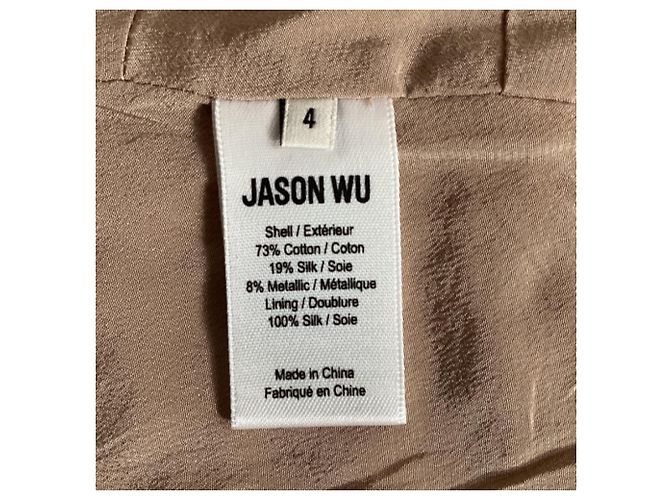 Top corto de algodón amarillo tie-dye con memoria arrugada de la colección Jason Wu Camello - vista 6