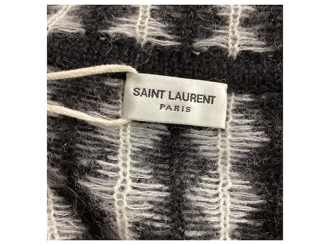 Schwarzer Wollpullover mit Diamantmuster von Saint Laurent - Ansicht 11