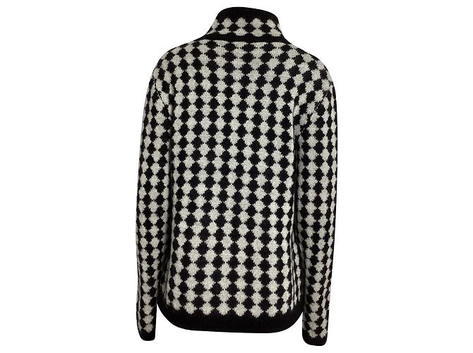 Schwarzer Wollpullover mit Diamantmuster von Saint Laurent - Ansicht 7