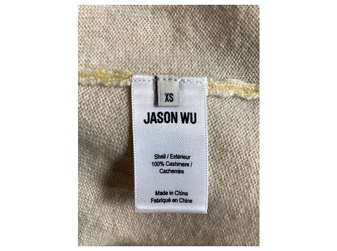 Gelber Kaschmirpullover mit Aquarellkrawatte aus der Jason Wu Kollektion - Ansicht 11