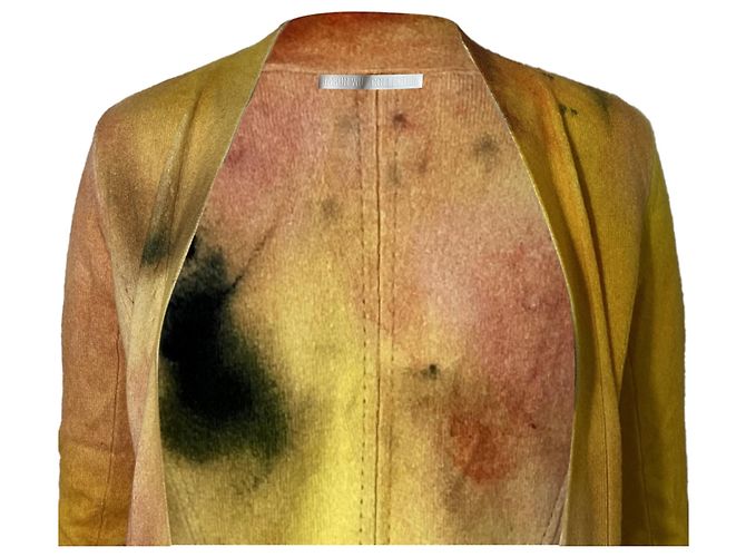 Gelber Kaschmirpullover mit Aquarellkrawatte aus der Jason Wu Kollektion - Ansicht 2