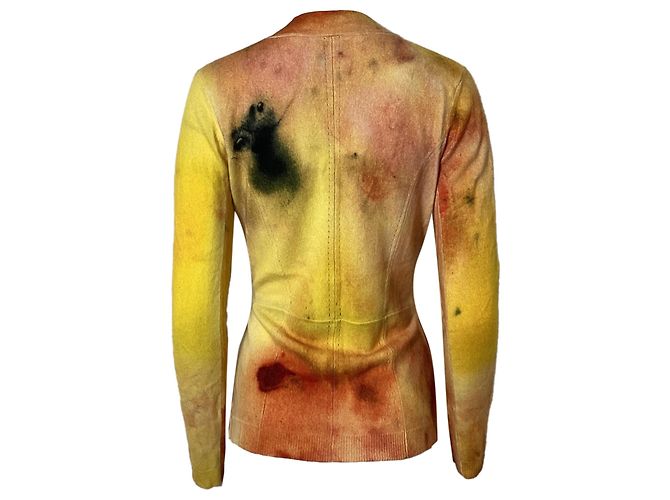Gelber Kaschmirpullover mit Aquarellkrawatte aus der Jason Wu Kollektion - Ansicht 3