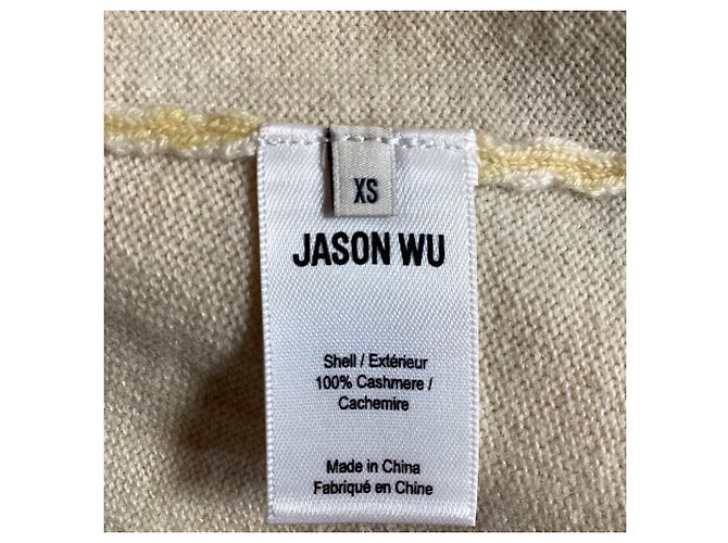 Gelber Kaschmirpullover mit Aquarellkrawatte aus der Jason Wu Kollektion - Ansicht 5