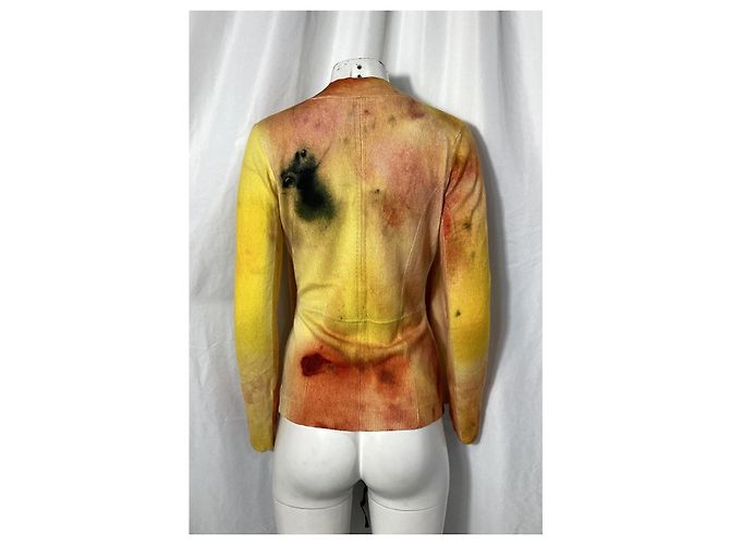 Gelber Kaschmirpullover mit Aquarellkrawatte aus der Jason Wu Kollektion - Ansicht 9