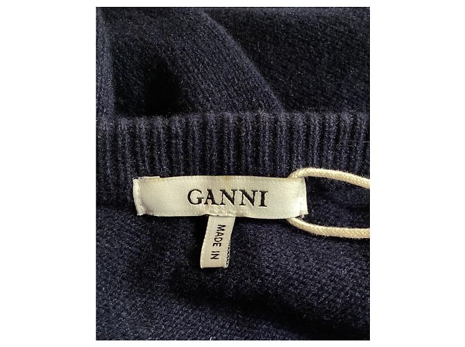 Abito Mini Ganni in Lana Merino Blu Navy - vista 10