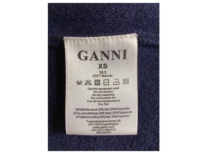 Abito Mini Ganni in Lana Merino Blu Navy - vista 11
