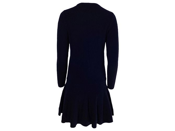 Abito Mini Ganni in Lana Merino Blu Navy - vista 2