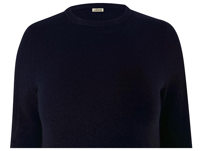 Abito Mini Ganni in Lana Merino Blu Navy - vista 3