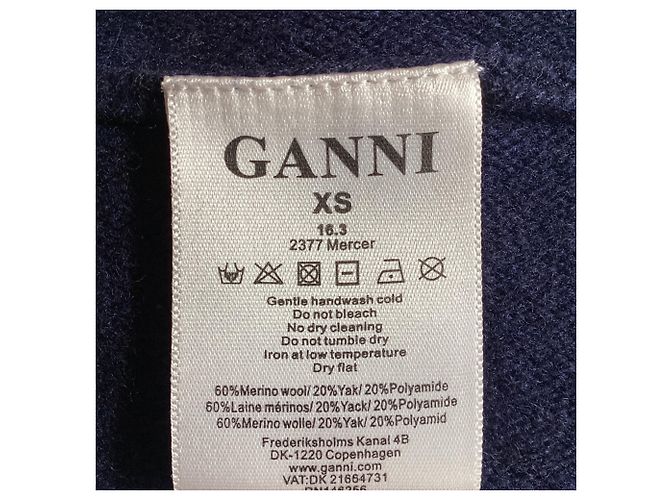 Abito Mini Ganni in Lana Merino Blu Navy - vista 5