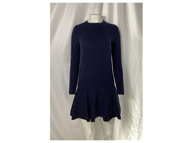 Abito Mini Ganni in Lana Merino Blu Navy - vista 6
