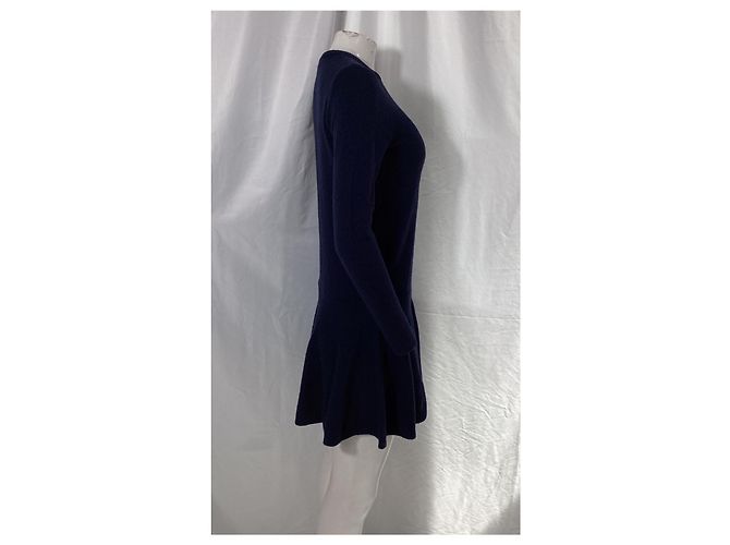 Abito Mini Ganni in Lana Merino Blu Navy - vista 7