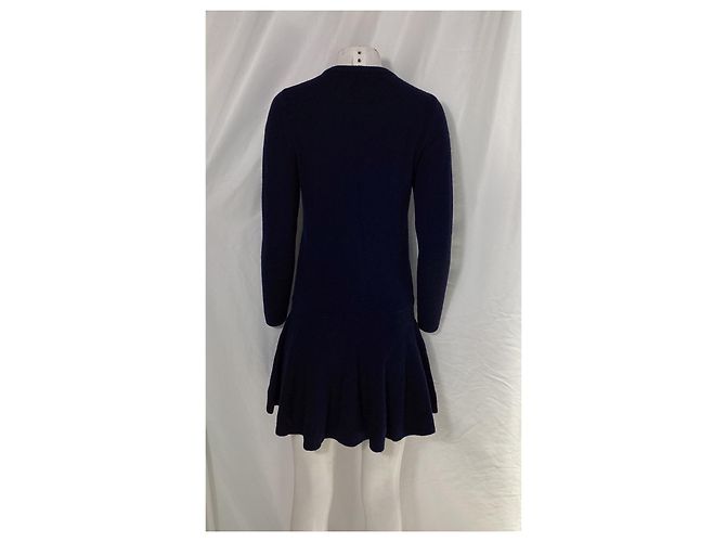 Abito Mini Ganni in Lana Merino Blu Navy - vista 8