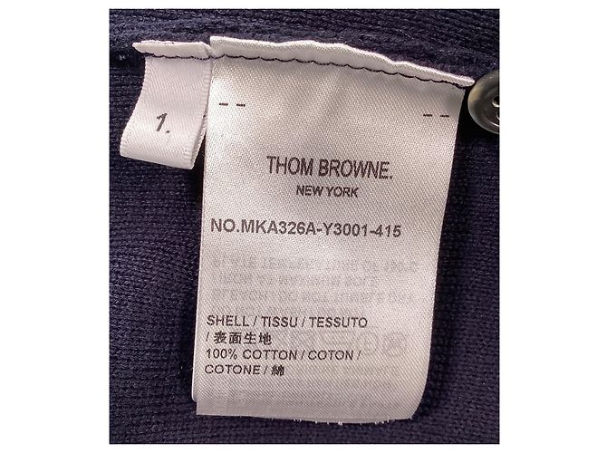 Thom Browne 4-Bar Loopback Rundhals Sweatshirt aus navy Baumwolle Blau Marineblau - Ansicht 10