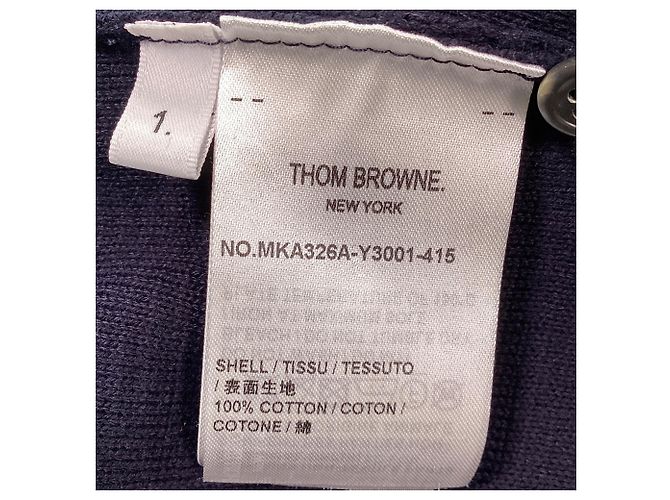 Thom Browne 4-Bar Loopback Rundhals Sweatshirt aus navy Baumwolle Blau Marineblau - Ansicht 6
