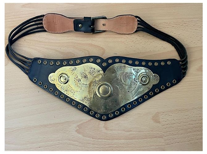 Cinturón Dior Champion de cuero marrón con hebilla dorada Castaño Gold hardware - vista 11