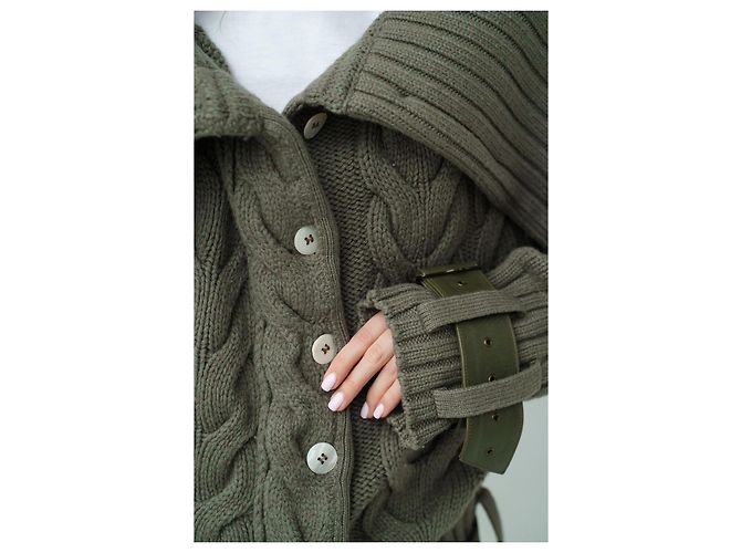 Strickjacke Christian Dior & John Galliano F/W 2003 Khaki - Ansicht 10