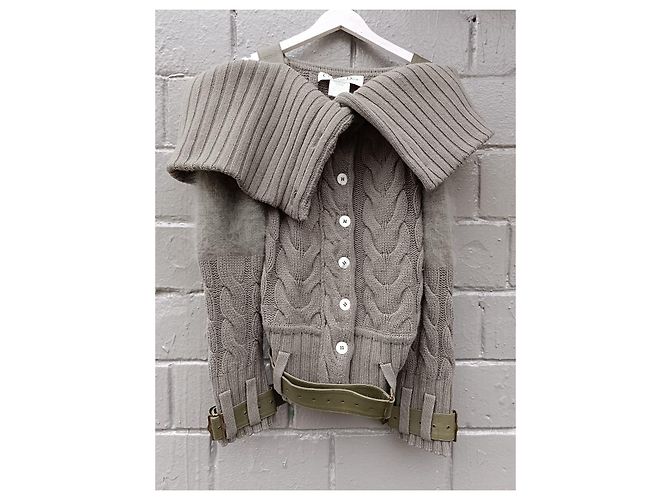 Strickjacke Christian Dior & John Galliano F/W 2003 Khaki - Ansicht 11