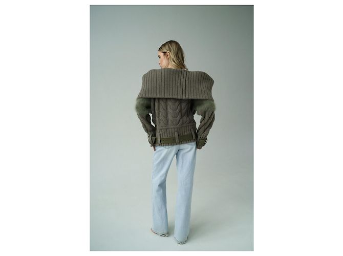 Strickjacke Christian Dior & John Galliano F/W 2003 Khaki - Ansicht 5