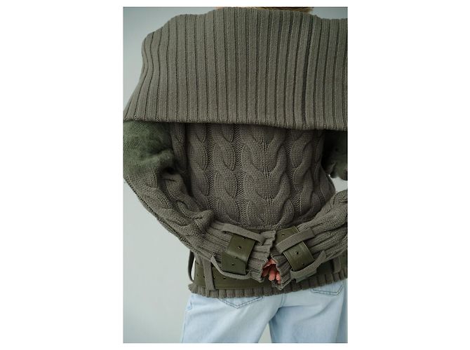 Strickjacke Christian Dior & John Galliano F/W 2003 Khaki - Ansicht 6