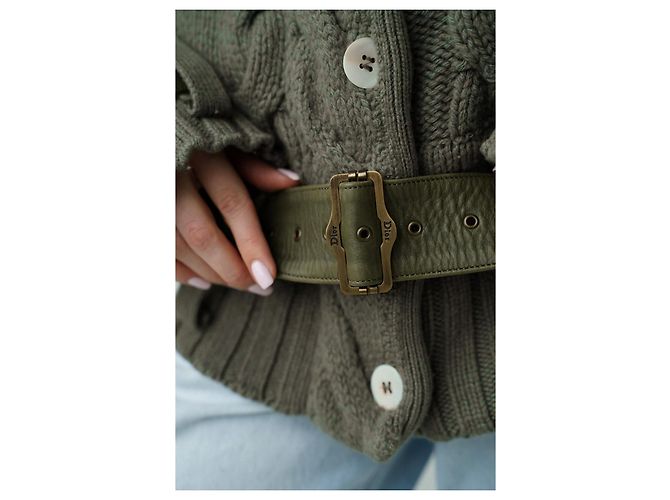 Strickjacke Christian Dior & John Galliano F/W 2003 Khaki - Ansicht 8