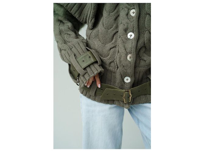Strickjacke Christian Dior & John Galliano F/W 2003 Khaki - Ansicht 9