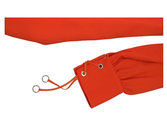 Altuzarra Abito rosso a maniche lunghe con colletto e stile avvolgente - vista 13