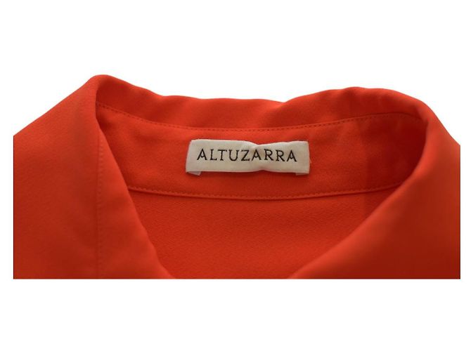 Altuzarra Abito rosso a maniche lunghe con colletto e stile avvolgente - vista 3