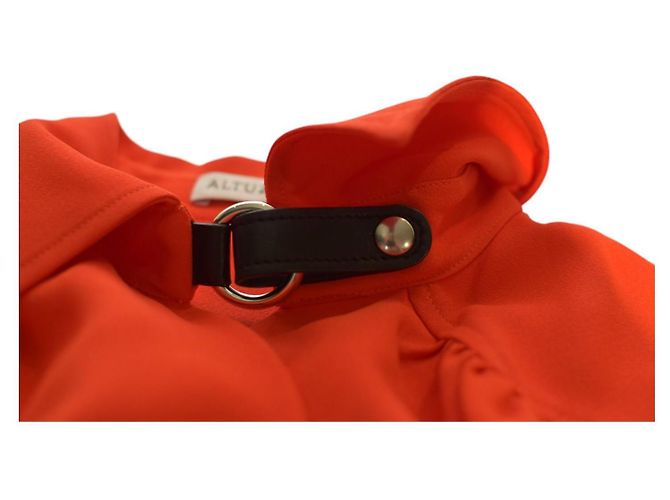 Altuzarra Abito rosso a maniche lunghe con colletto e stile avvolgente - vista 4