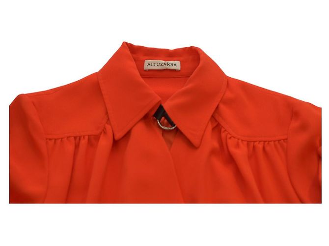 Altuzarra Abito rosso a maniche lunghe con colletto e stile avvolgente - vista 5