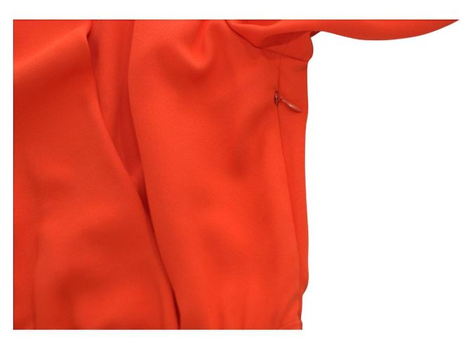 Altuzarra Abito rosso a maniche lunghe con colletto e stile avvolgente - vista 6