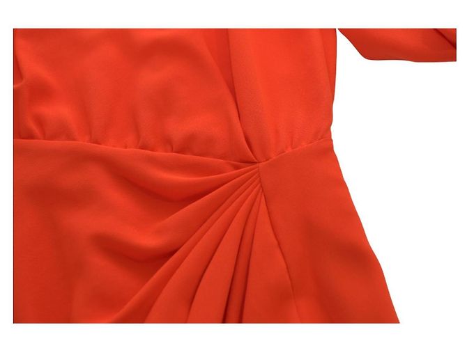 Altuzarra Abito rosso a maniche lunghe con colletto e stile avvolgente - vista 7