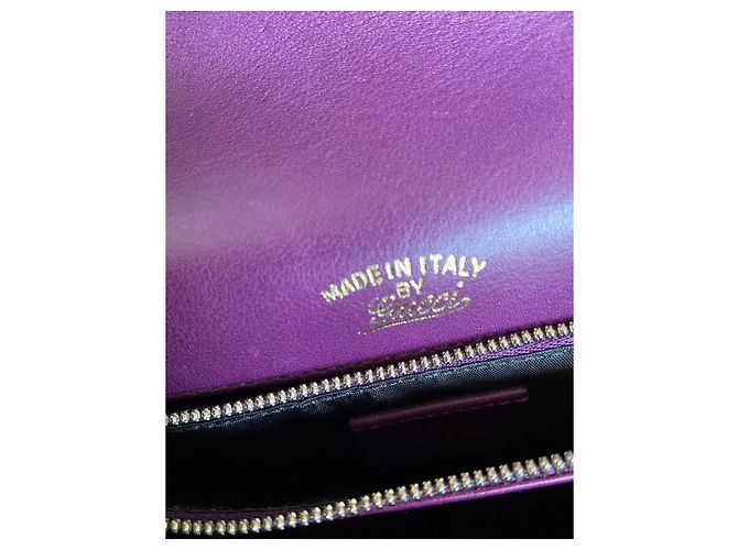 Gucci 1973 Pythonhaut Handtasche braun dunkelrot lila Bordeaux - Ansicht 12