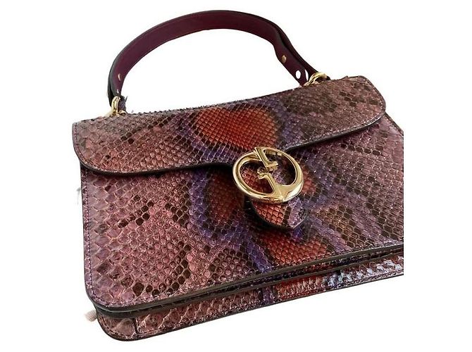 Gucci 1973 Pythonhaut Handtasche braun dunkelrot lila Bordeaux - Ansicht 2