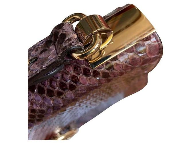 Gucci 1973 Pythonhaut Handtasche braun dunkelrot lila Bordeaux - Ansicht 4