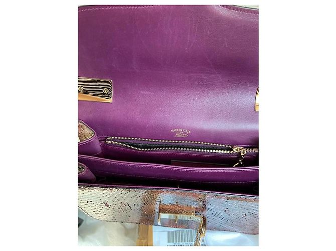 Gucci 1973 Pythonhaut Handtasche braun dunkelrot lila Bordeaux - Ansicht 9
