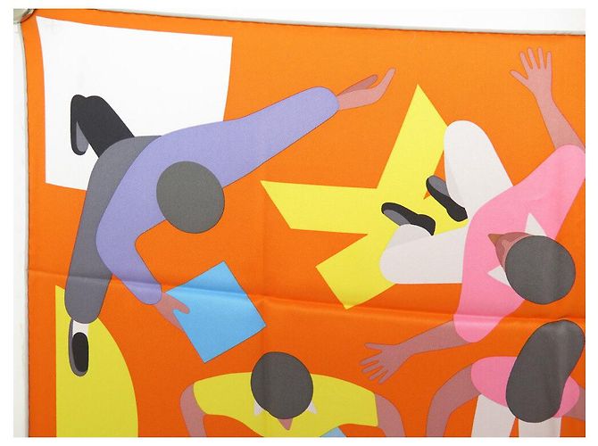 Hermès NUOVO FULARD HERMES OMAGGIO A GENE KELLY 70 CM SETA ARANCIONE - vista 2