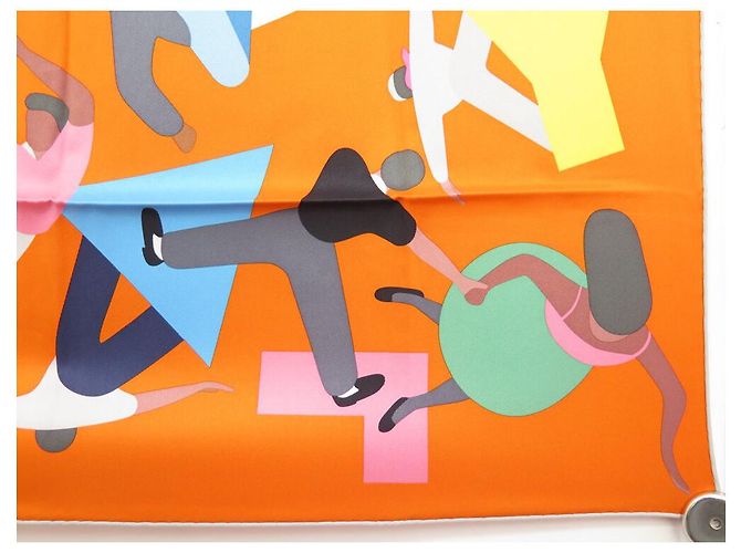 Hermès NUOVO FULARD HERMES OMAGGIO A GENE KELLY 70 CM SETA ARANCIONE - vista 5