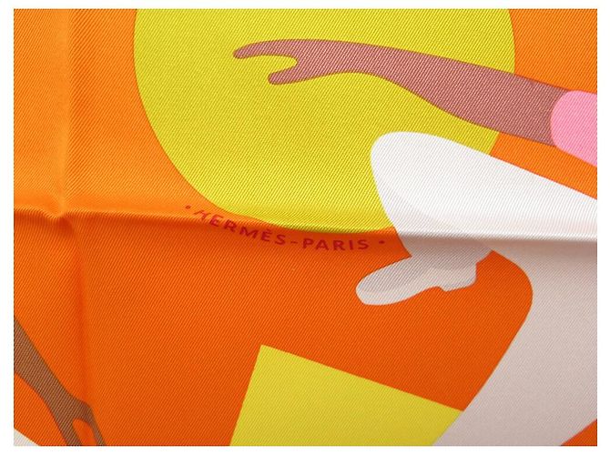 Hermès NUOVO FULARD HERMES OMAGGIO A GENE KELLY 70 CM SETA ARANCIONE - vista 6