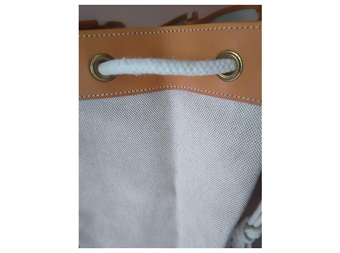 Hermès Duffle Seabag borsa da viaggio in tela beige - vista 6
